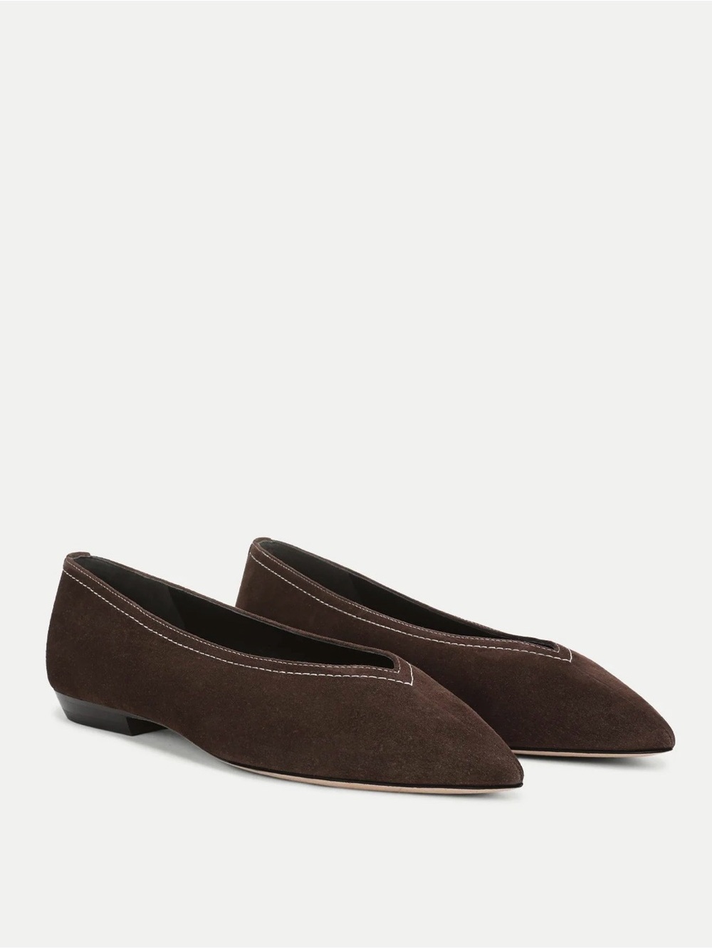 Veronica Beard Bancroft Suede Espresso Flats Vince Theory Sezane ALC The Row
